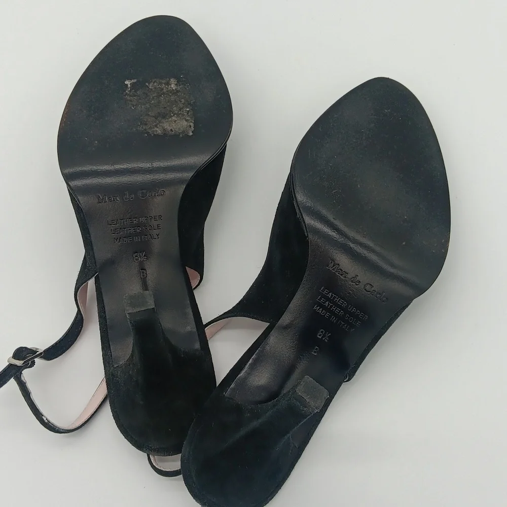 Max de Carlo Suede Peep-Toe Heels - Picture 7 of 8